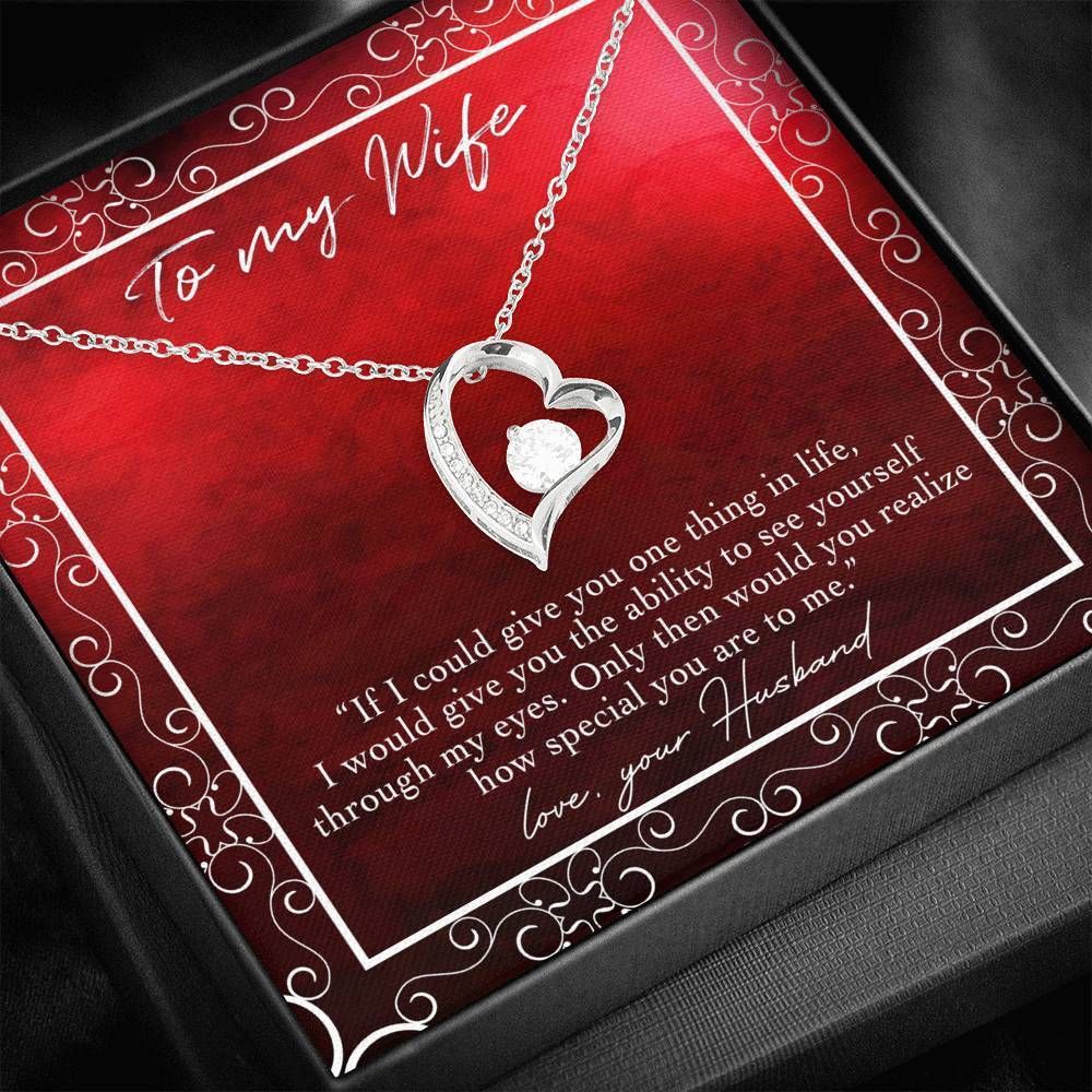 Burgundy How Special You Are To Me Gift For Wife 14K White Gold Forever Love Necklace