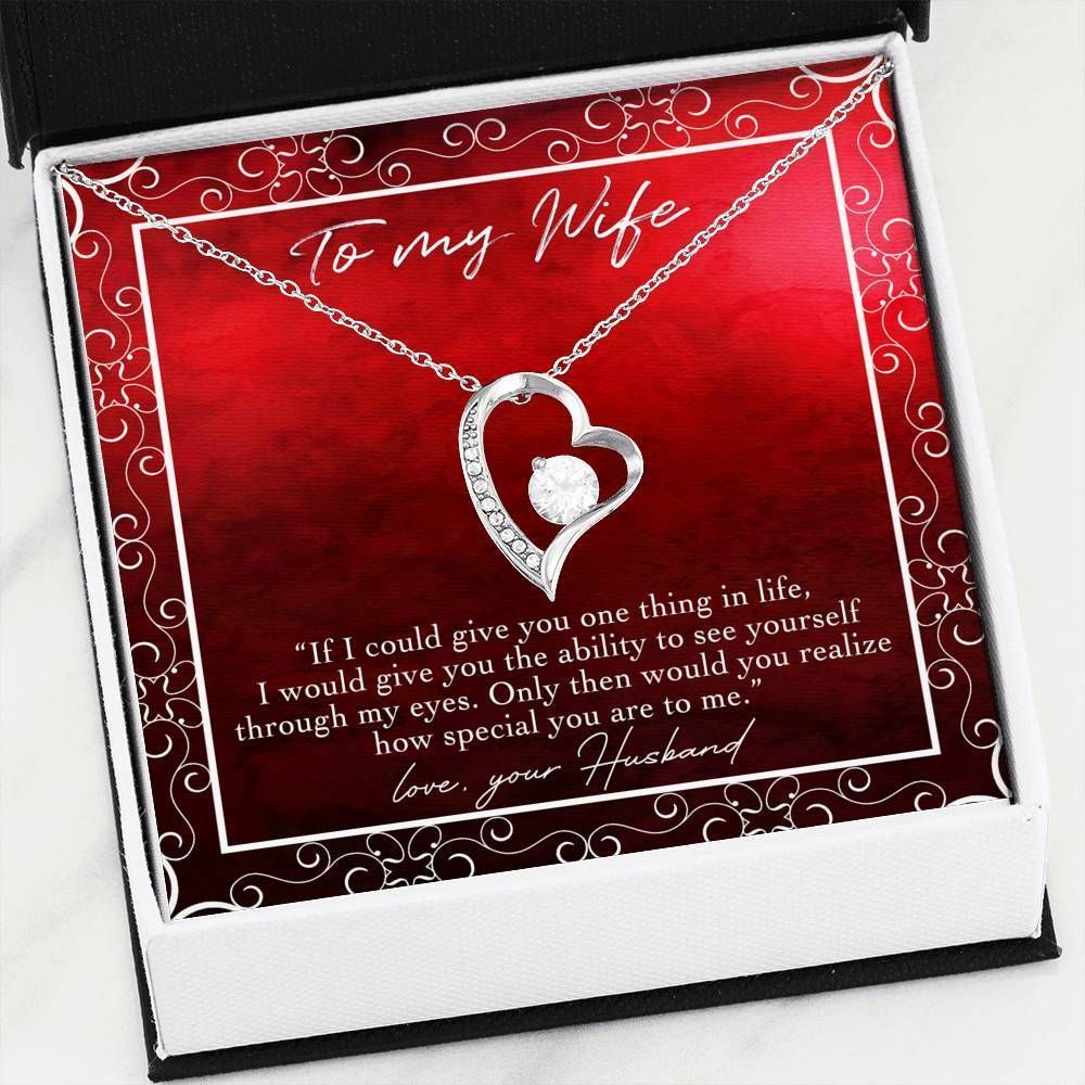 Burgundy How Special You Are To Me Gift For Wife 14K White Gold Forever Love Necklace