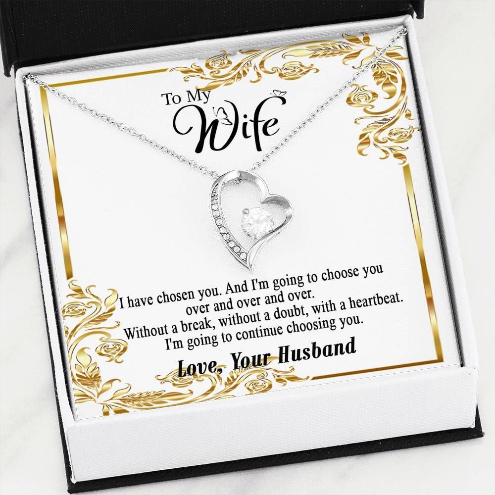 Im Going To Continue Choosing You Gift For Wife 14K White Gold Forever Love Necklace