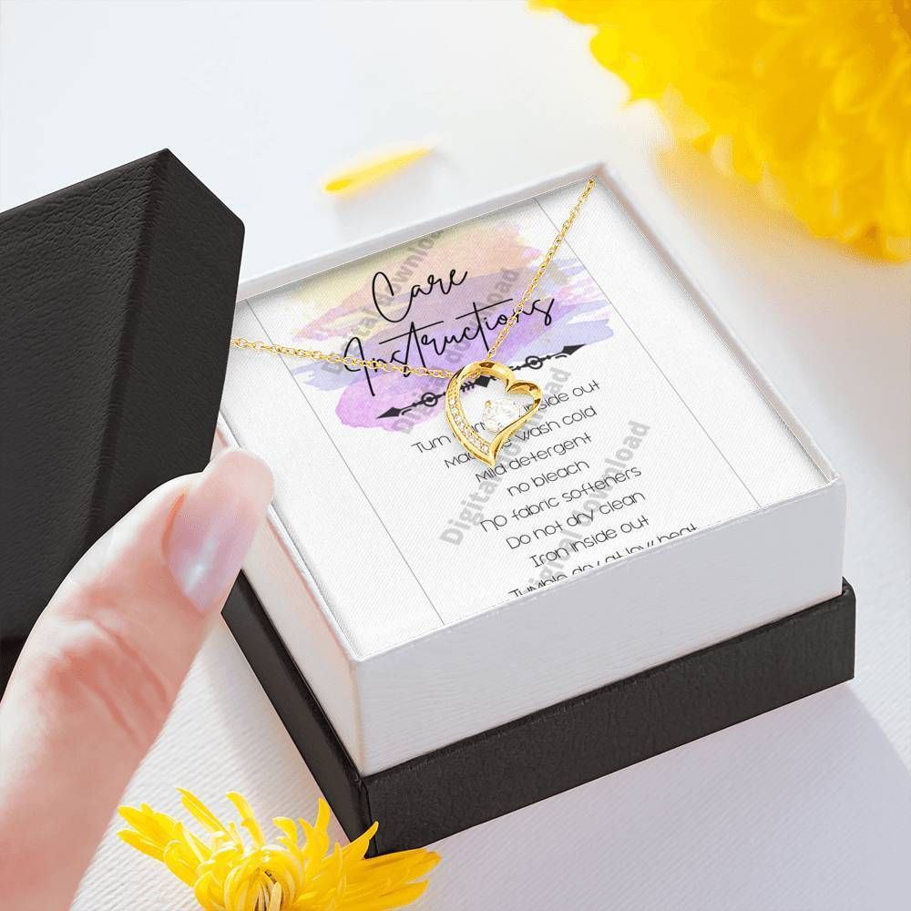 Care Instructions Forever Love Necklace Gift For Women Message Card