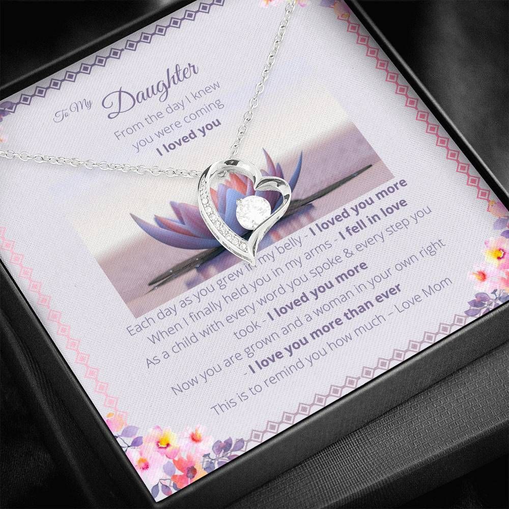 Gift For Daughter From The Day I Knew You Were Coming 14K White Gold Forever Love Necklace