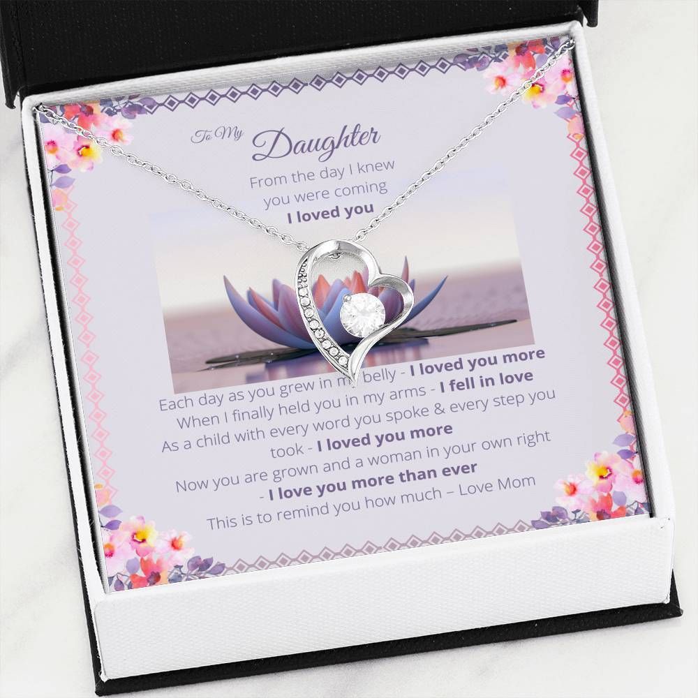 Gift For Daughter From The Day I Knew You Were Coming 14K White Gold Forever Love Necklace