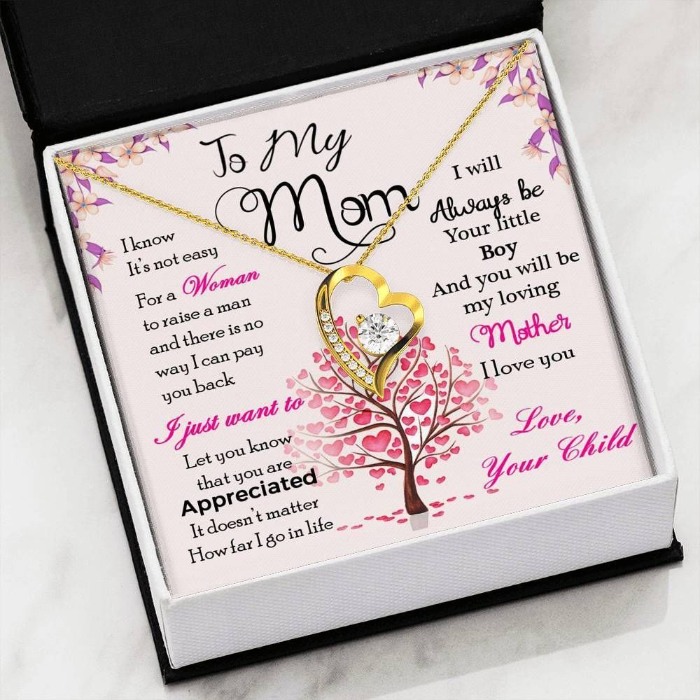 You're Appreciated Love Tree 18k Gold Forever Love Necklace Gift For Mom Mama