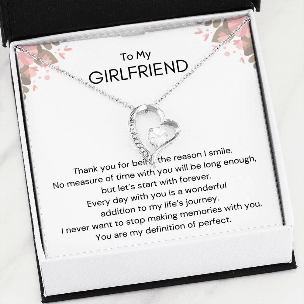 Gift For Girlfriend You Are My Definition Of Perfect 14K White Gold Forever Love Necklace