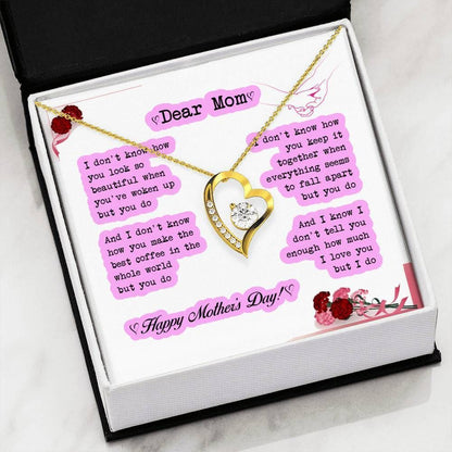 Gift For Mom How Much I Love You 18k Gold Forever Love Necklace