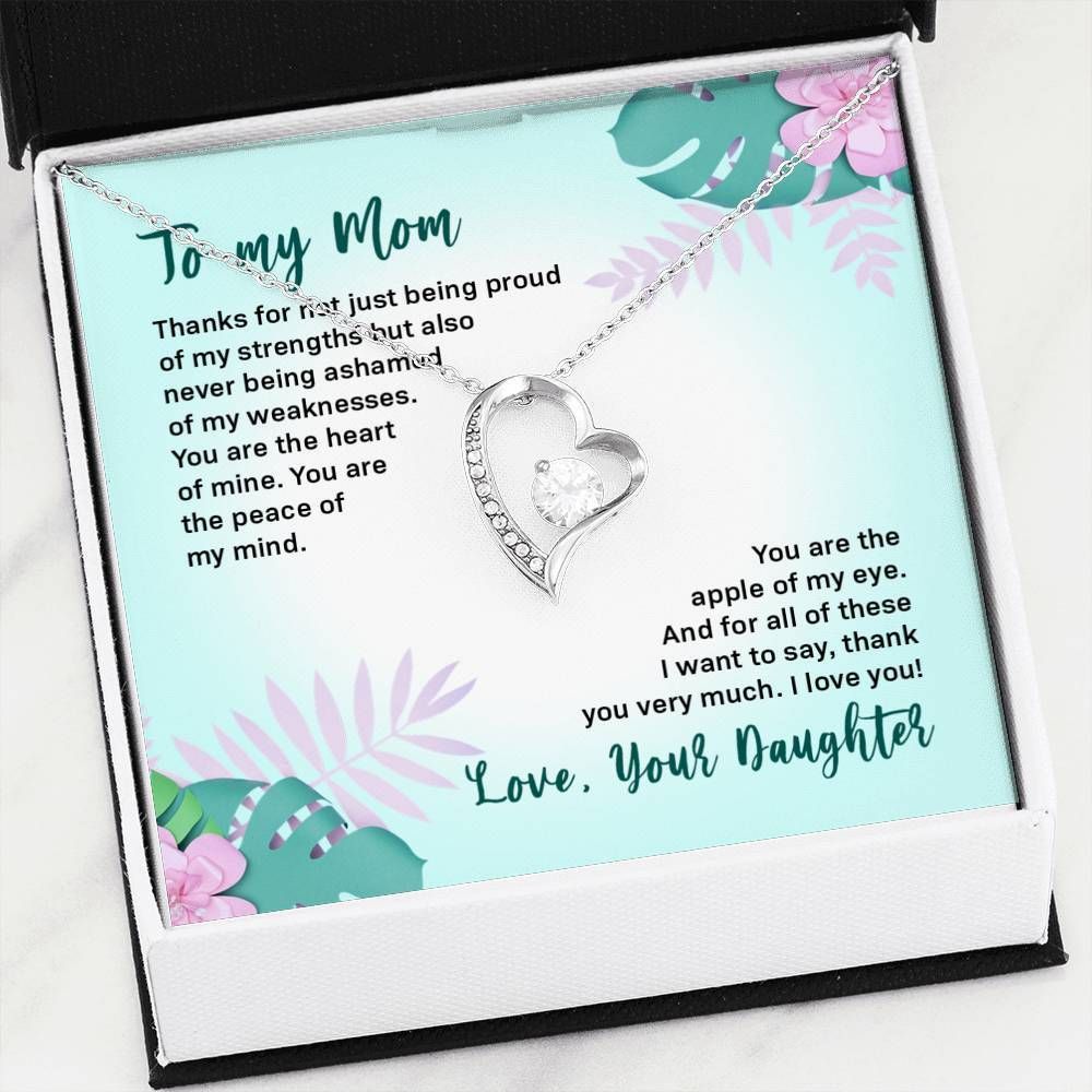 Thank You So Much 14K White Gold Forever Love Necklace Gift For Mom