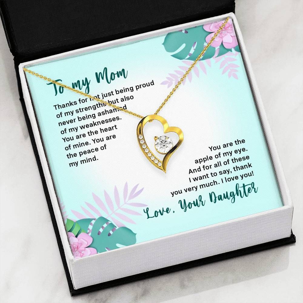 Thank You So Much 14K White Gold Forever Love Necklace Gift For Mom