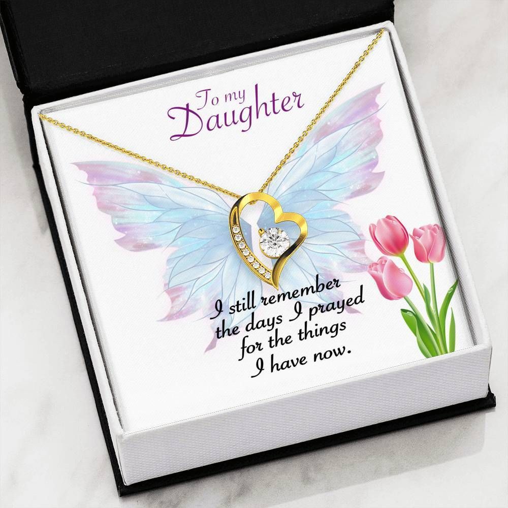 I Still Remember The Days I Prayed Tulip Butterfly Forever Love Necklace Gift For Daughter