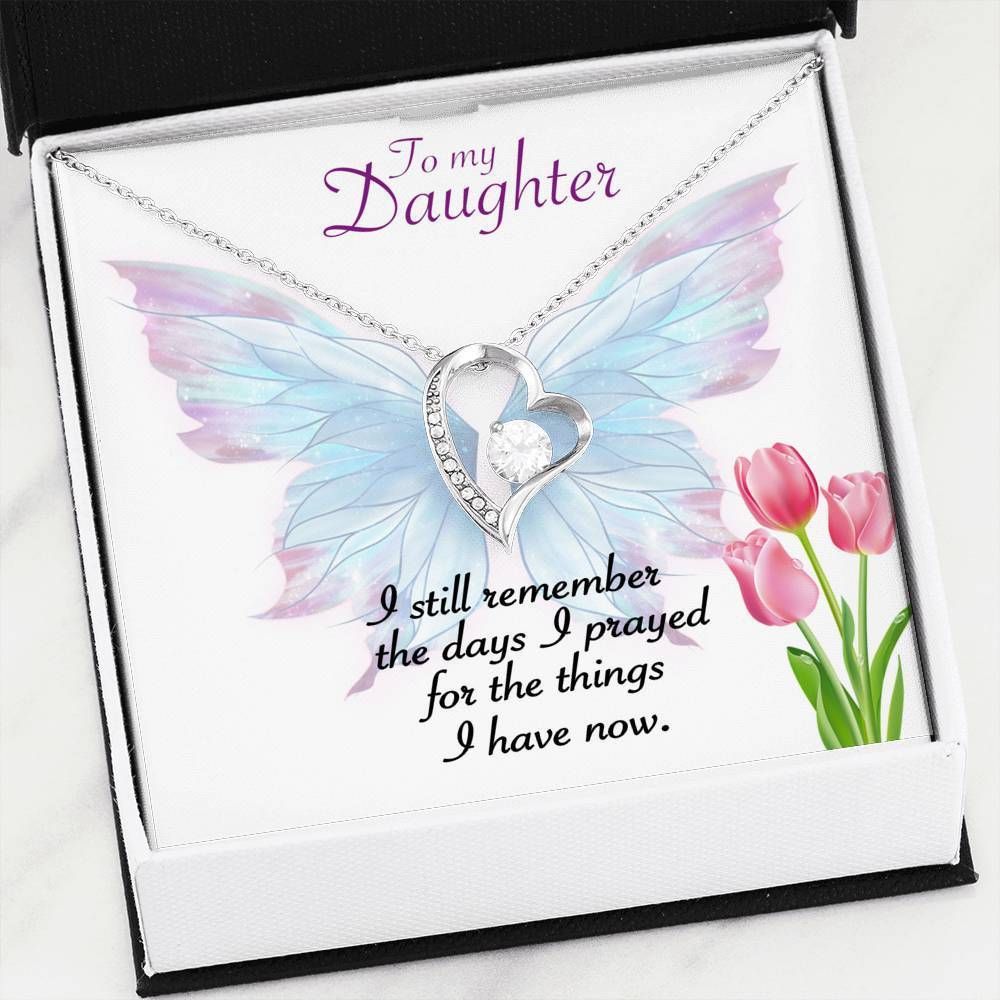 I Still Remember The Days I Prayed Tulip Butterfly Forever Love Necklace Gift For Daughter