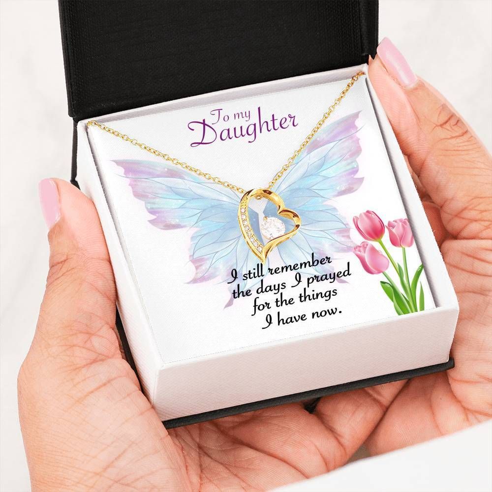 I Still Remember The Days I Prayed Tulip Butterfly Forever Love Necklace Gift For Daughter