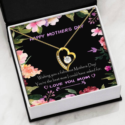 Fabulous Mother's Day 14K White Gold Forever Love Necklace Gift For Mummy