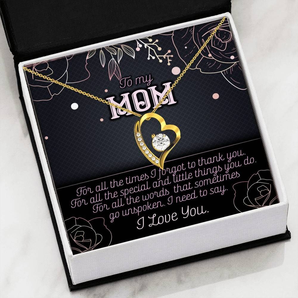 I Need To Say I Love You Gift For Mom 14K White Gold Forever Love Necklace