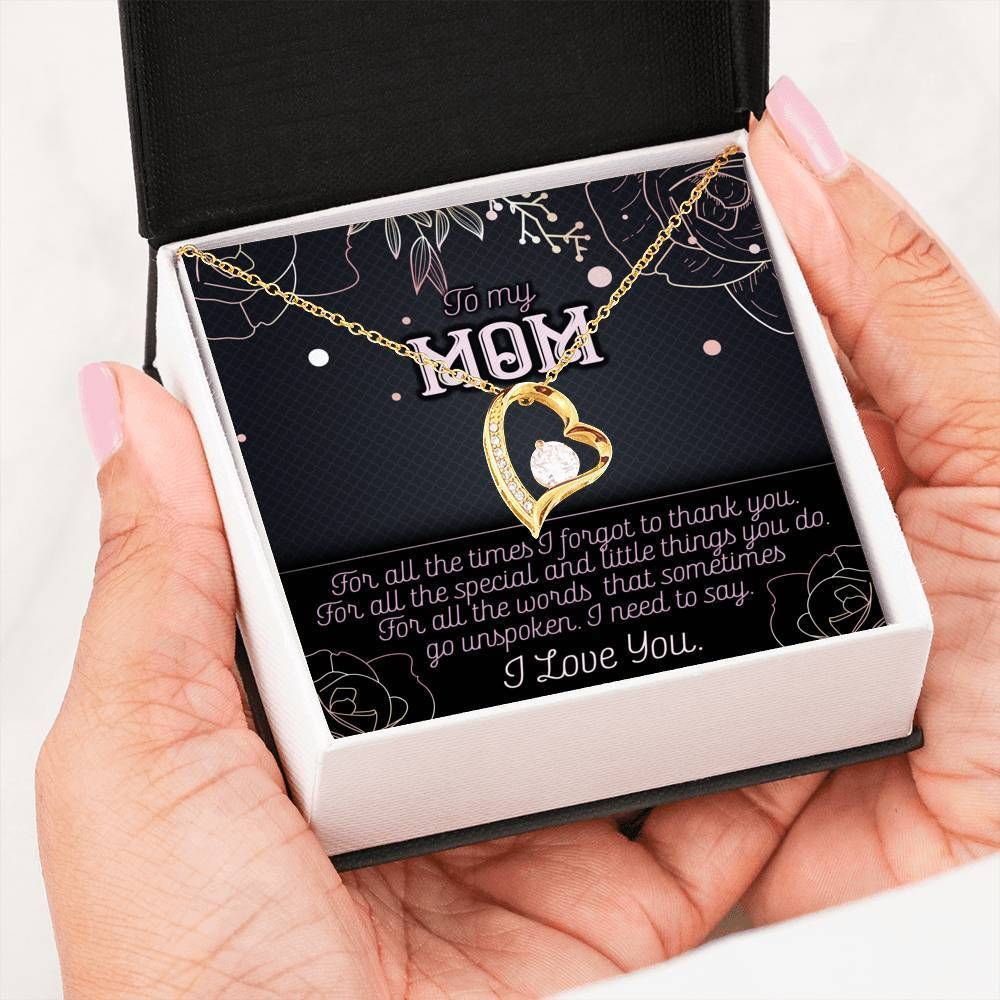 I Need To Say I Love You Gift For Mom 14K White Gold Forever Love Necklace