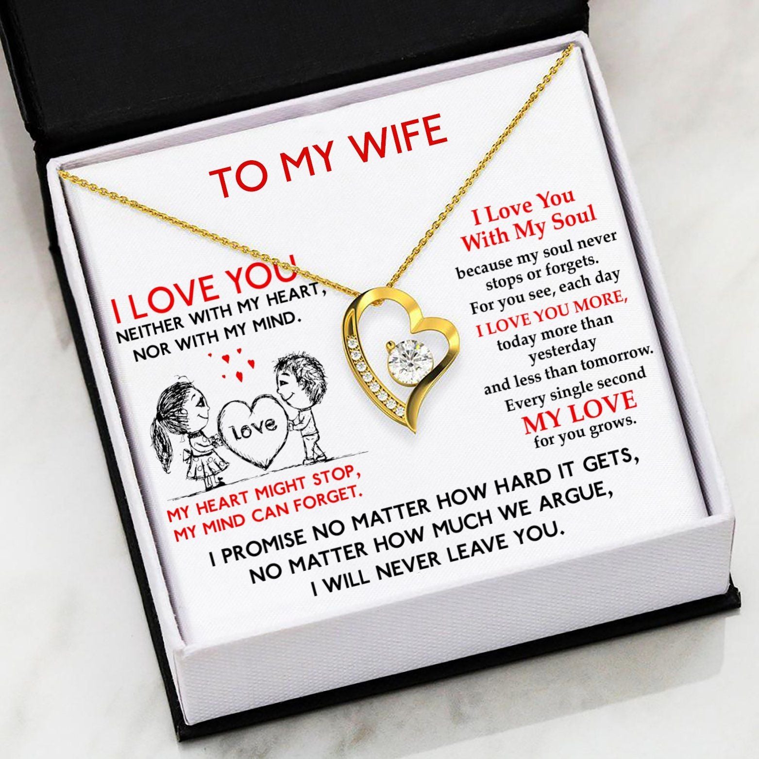 Gift For Wife I Love You With My Soul Forever Love Necklace