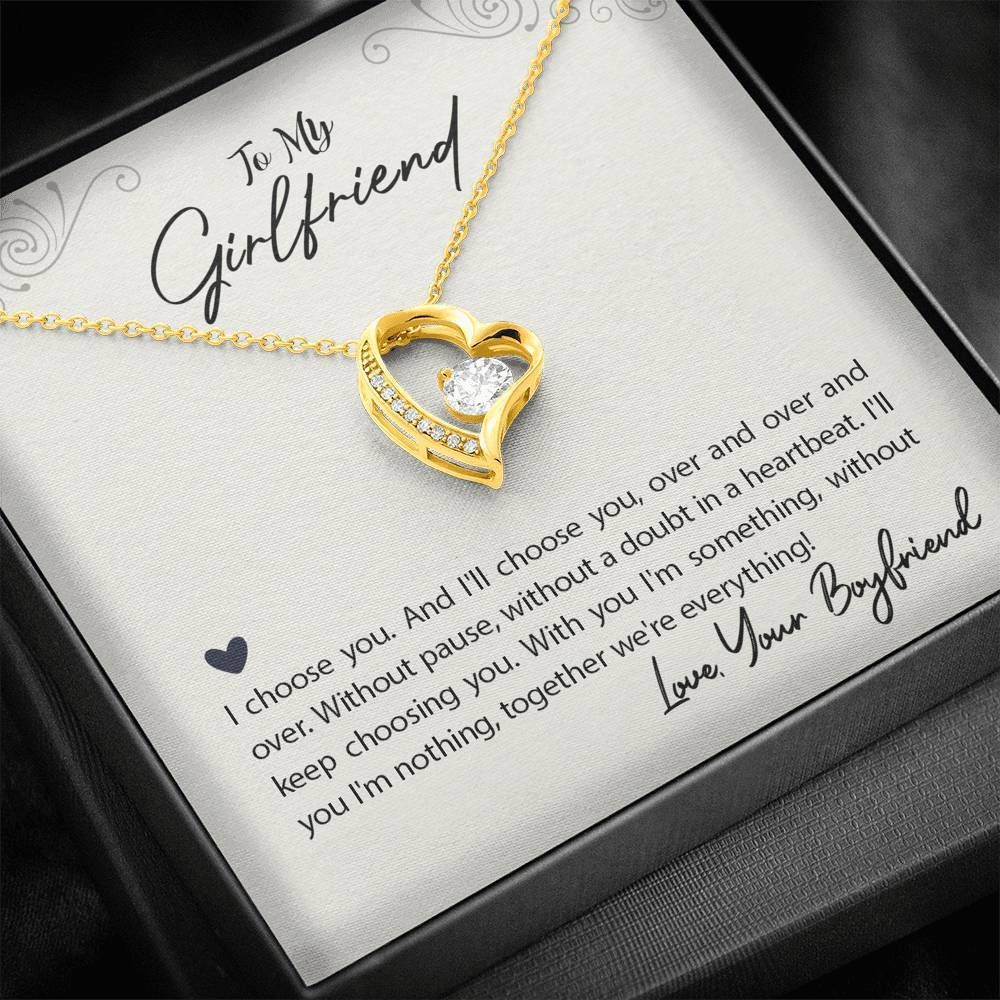 Gift For Girlfriend Together We're Everything 14K White Gold Forever Love Necklace