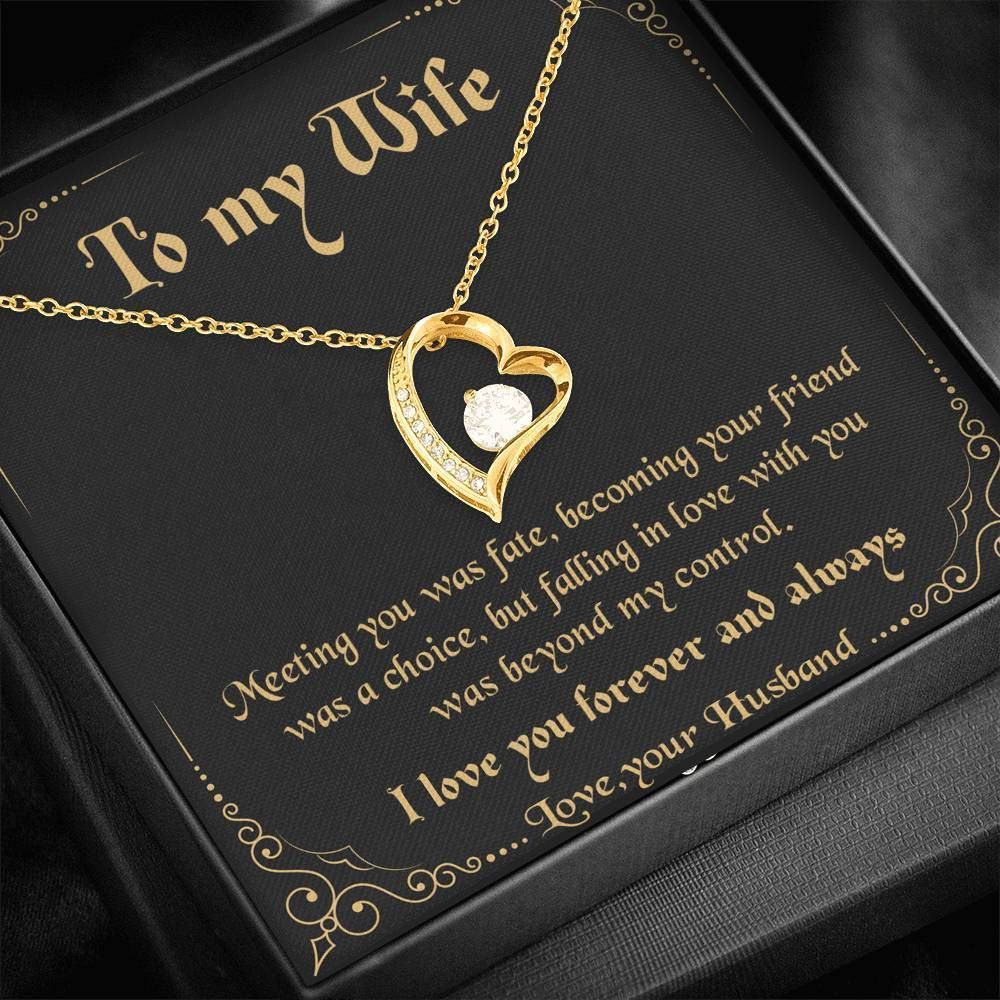 Love You Forever And Always 14K White Gold Forever Love Necklace Gift For Wife