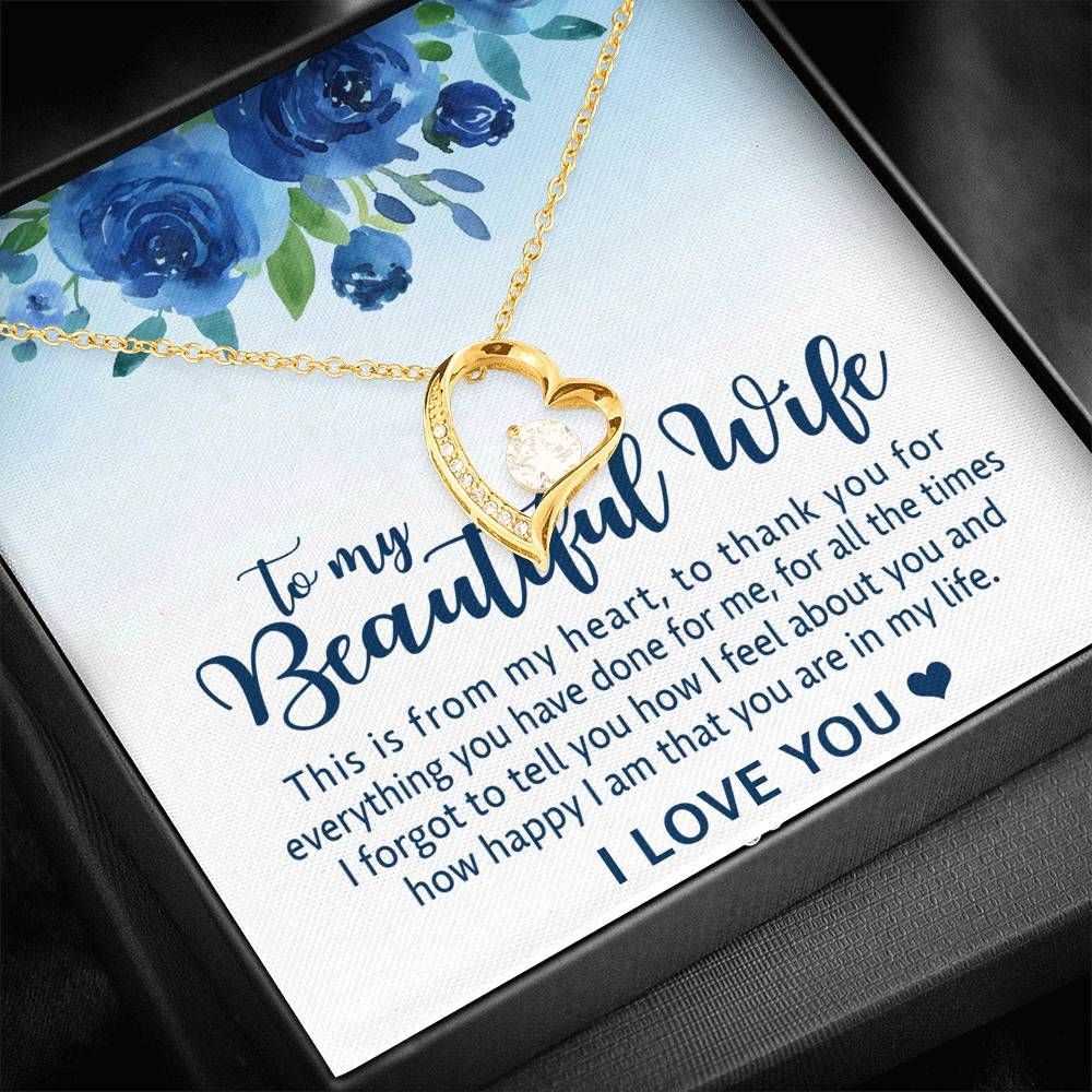 This Is From My Heart 14K White Gold Forever Love Necklace Gift For Wife