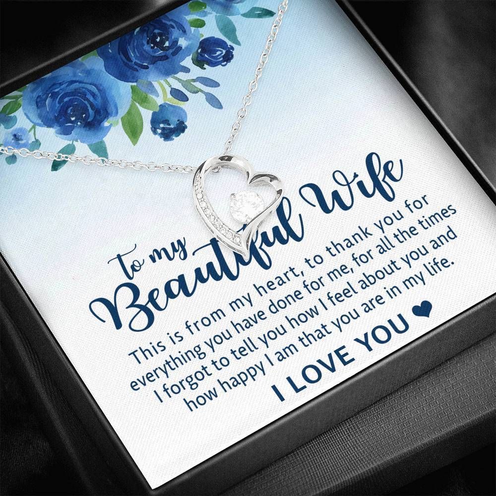 This Is From My Heart 14K White Gold Forever Love Necklace Gift For Wife