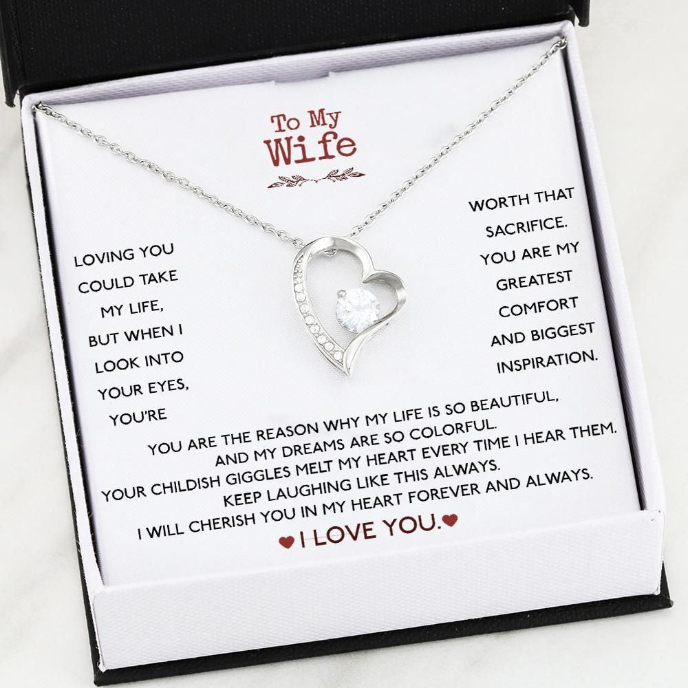 I Will Cherish You In My Heart Gift For Wife Forever Love Necklace