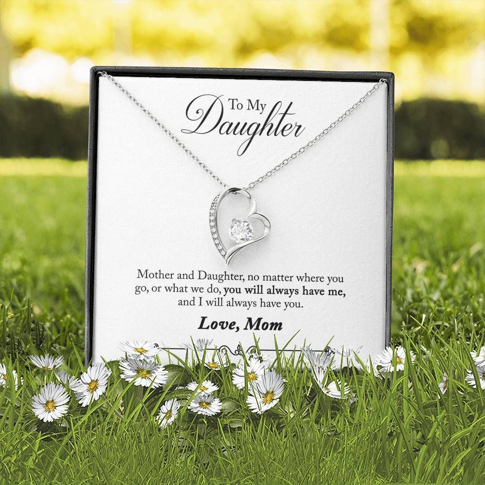 I Will Always Have You Gift For Daughter 14K White Gold Forever Love Necklace