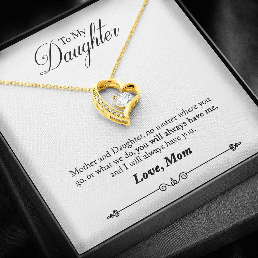 I Will Always Have You Gift For Daughter 14K White Gold Forever Love Necklace