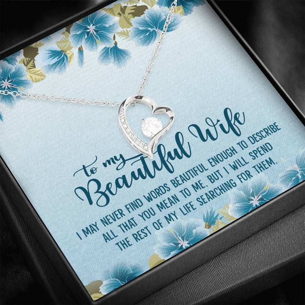 You Mean To Me 14K White Gold Forever Love Necklace Gift For Wife