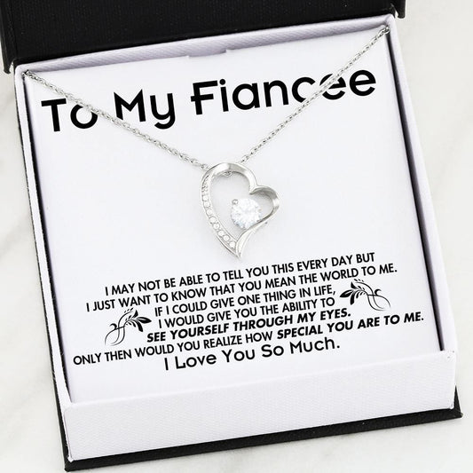 Gift For Fiancee How Special You Are To Me 14k White Gold Forever Love Necklace