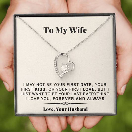 Want To Be Your Last Everything 14k White Gold Forever Love Necklace Gift For Wife