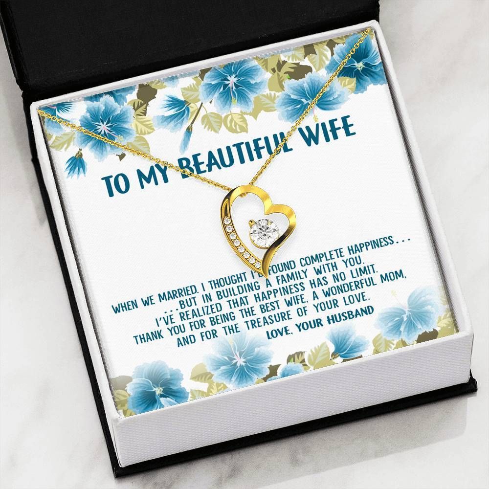 When We Married 14K White Gold Forever Love Necklace Gift For Wife