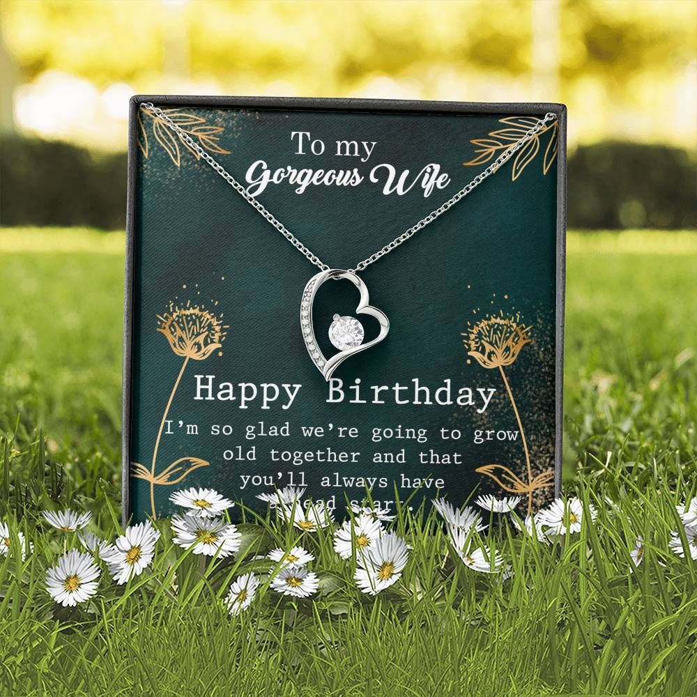 I'm So Glad We're Going To Grow Old Together Forever Love Necklace Gift For Wife