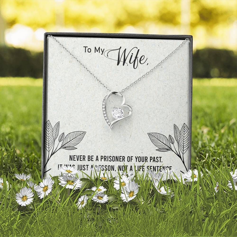 It Was Just A Lesson Gift For Wife 14K White Gold Forever Love Necklace