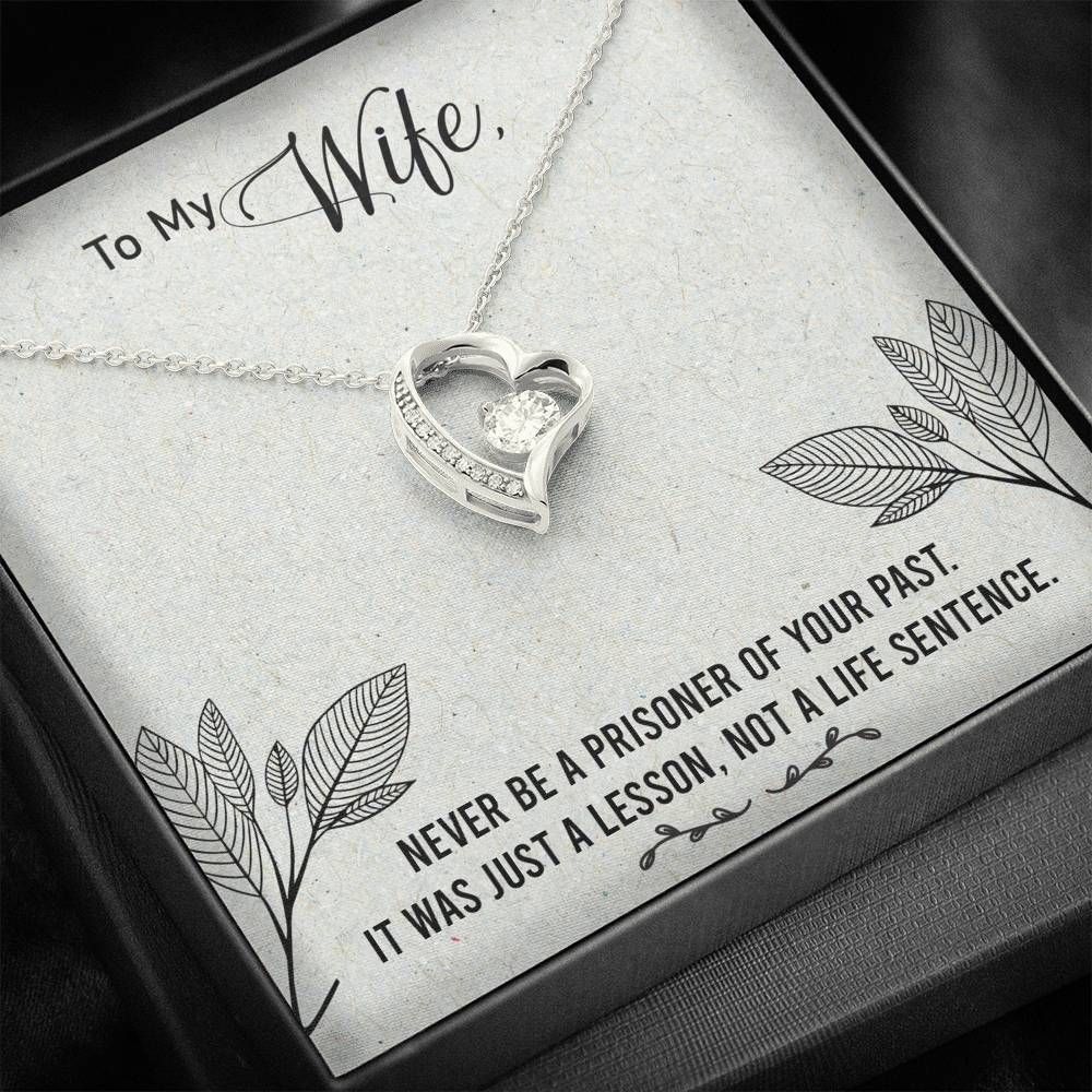 It Was Just A Lesson Gift For Wife 14K White Gold Forever Love Necklace