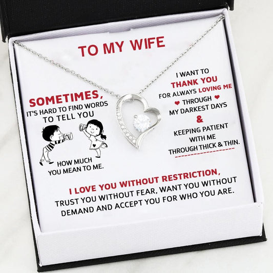 Gift For Wife Thank You For Always Loving Me Forever Love Necklace