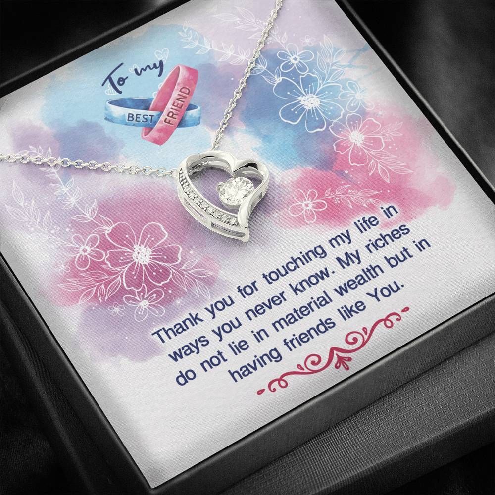 Having Friends Like You Gift For BFF 14K White Gold Forever Love Necklace