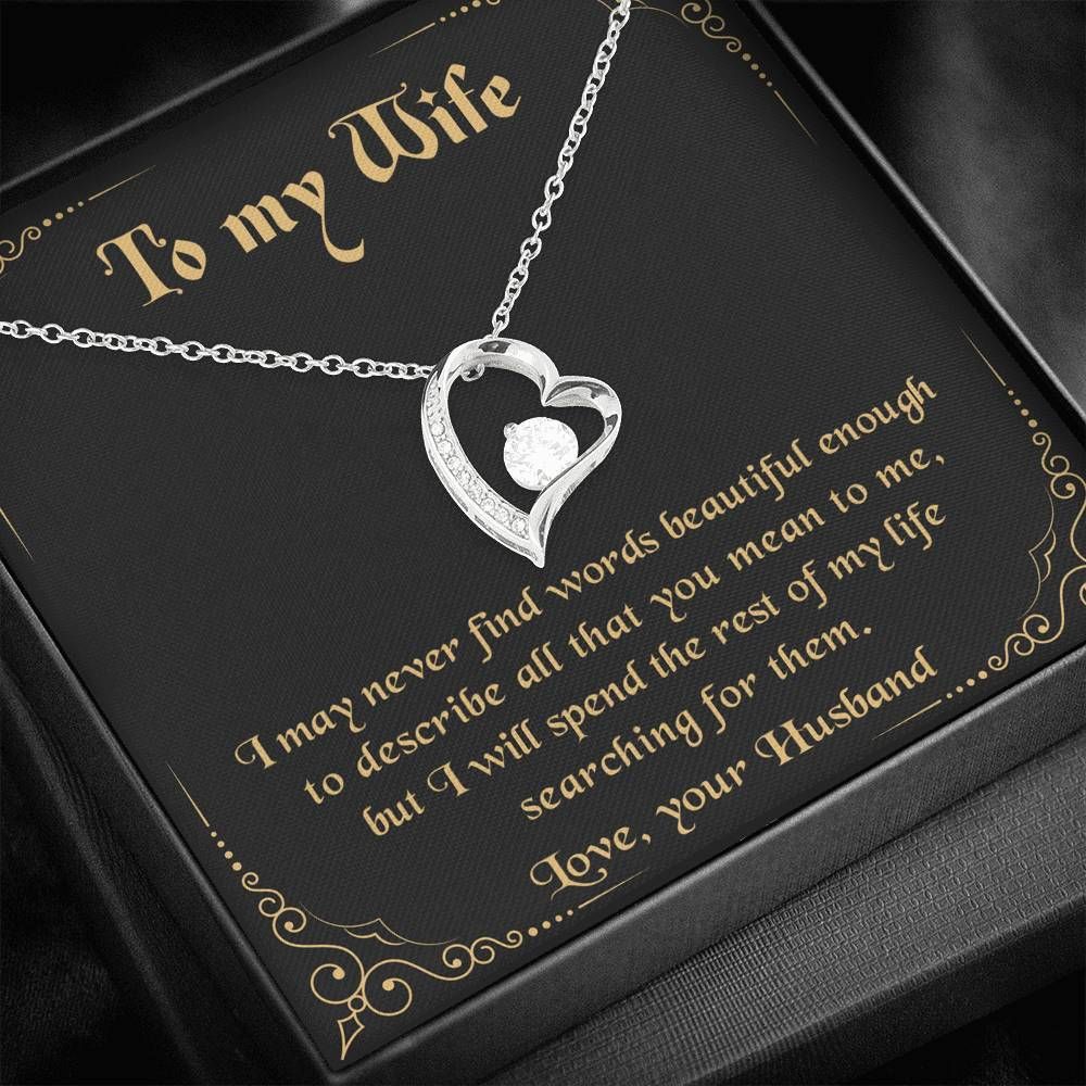 Spend The Rest Of My Life 14K White Gold Forever Love Necklace Gift For Wife