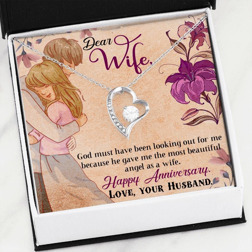 God Gave Me The Most Beautiful Angel As A Wife Gift For Wife Forever Love Necklace