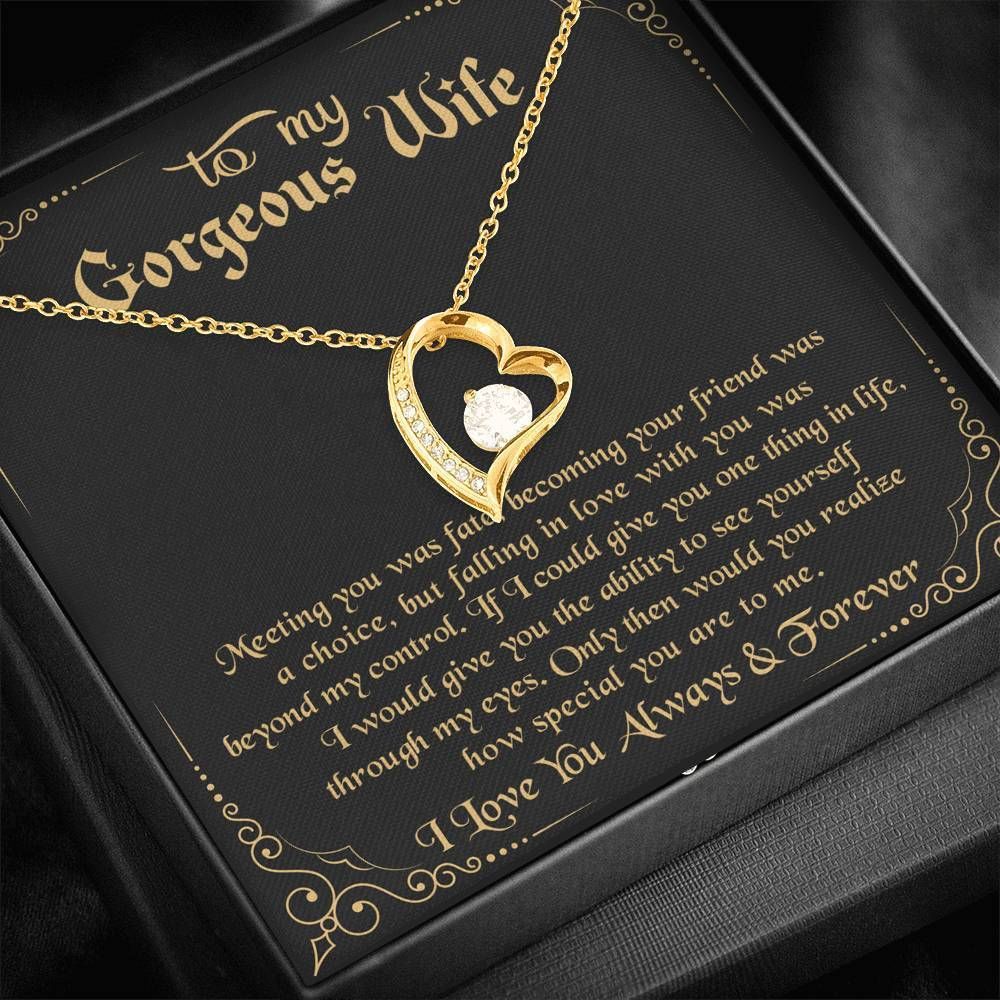 Meeting You Was Fate 14K White Gold Forever Love Necklace Gift For Wife