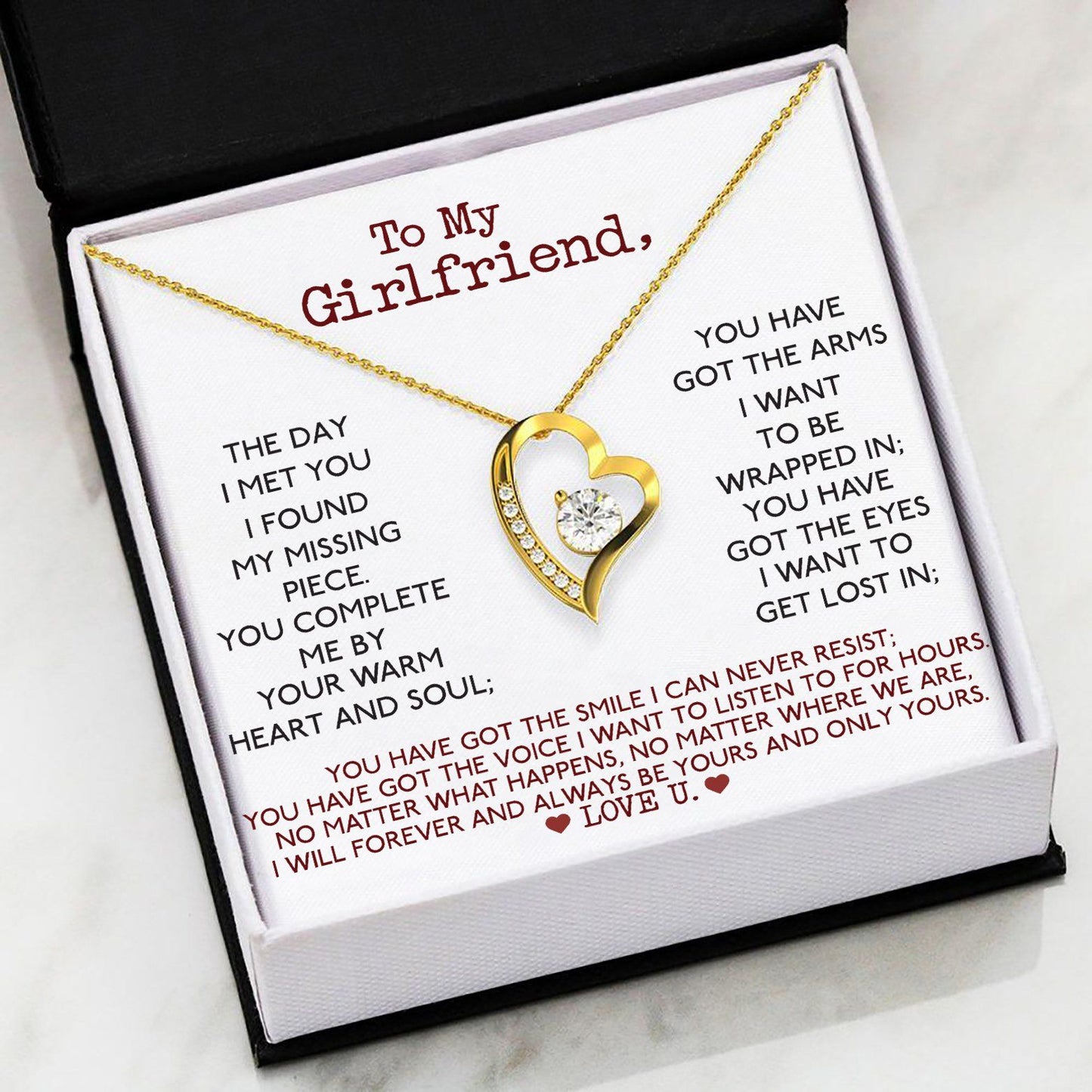 Gift For Girlfriend You Complete Me By Your Warm Forever Love Necklace