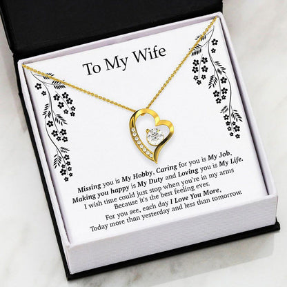 Gift For Wife Missing You Is My Hobby Forever Love Necklace