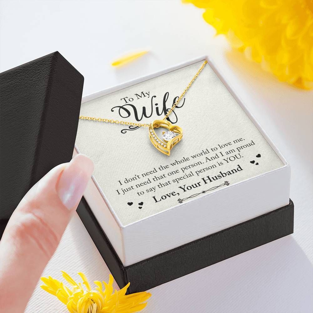 Gift For Wife Special Person Is You Gift For Wife 14K White Gold Forever Love Necklace