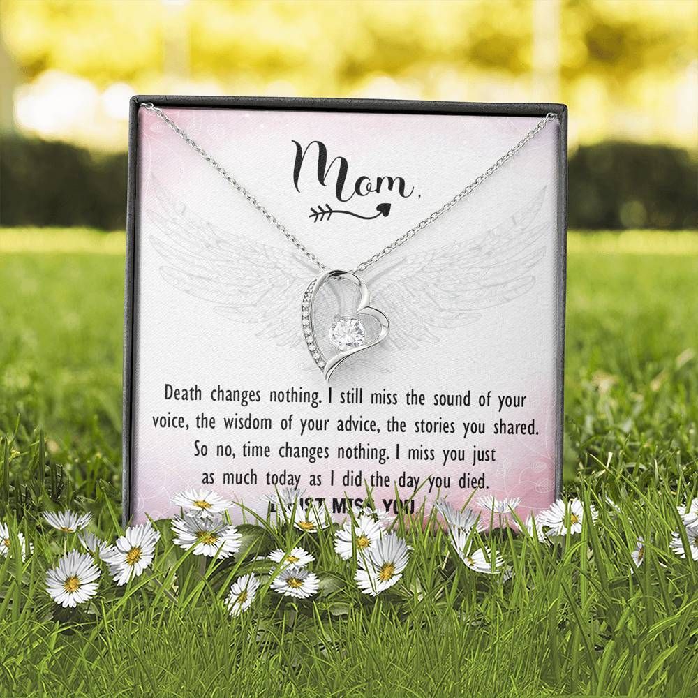 Gift For Angel Mom I Still Miss The Sound Of Your Voice 14K White Gold Forever Love Necklace