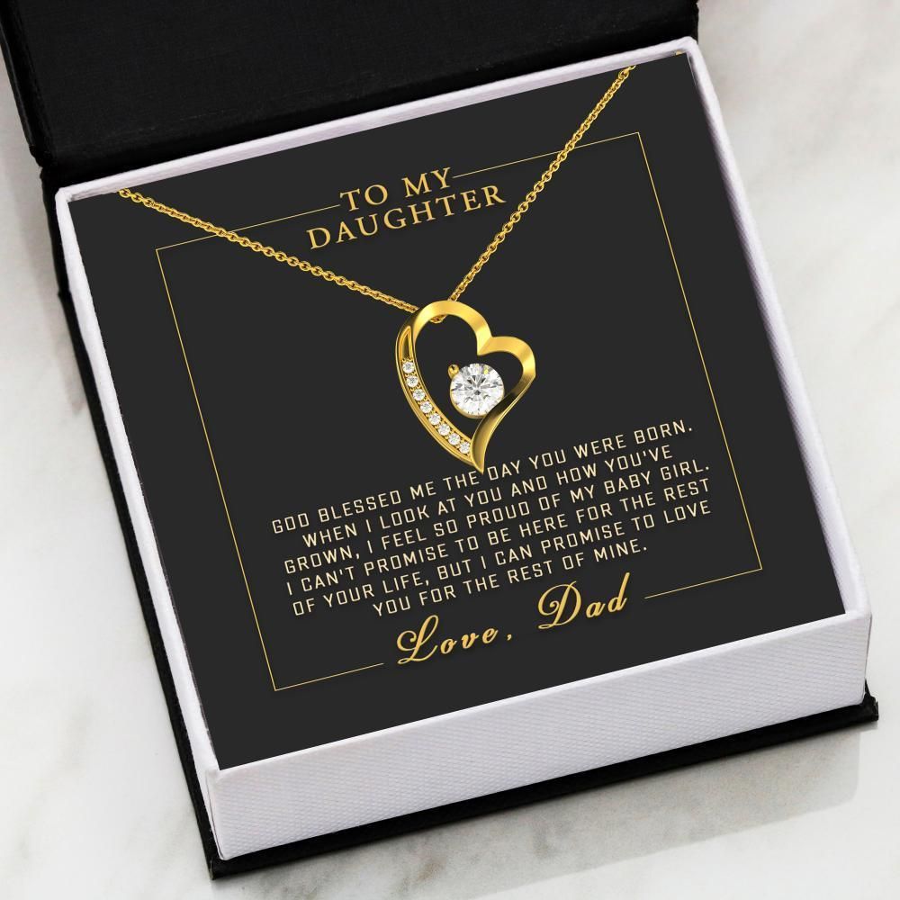 Love You For The Rest Of Mine Gift For Daughter 14K White Gold Forever Love Necklace