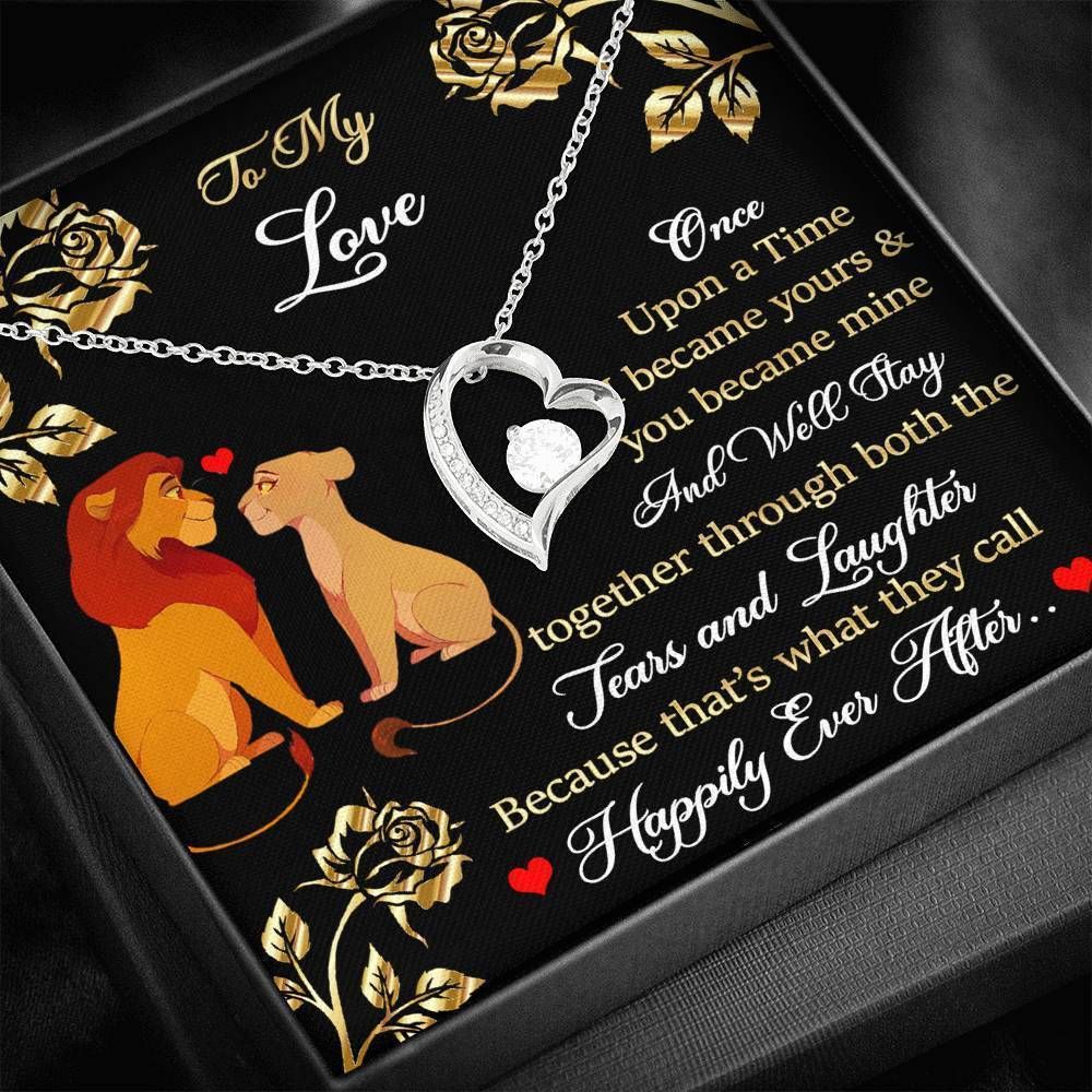 You Became Mine Gift For Her 14K White Gold Forever Love Necklace