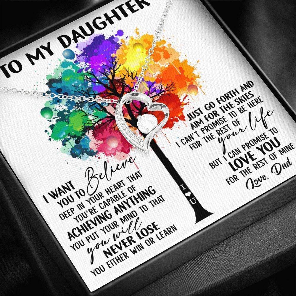 Colorful Tree Believe Deep In Your Heart Forever Love Necklace Gift For Daughter