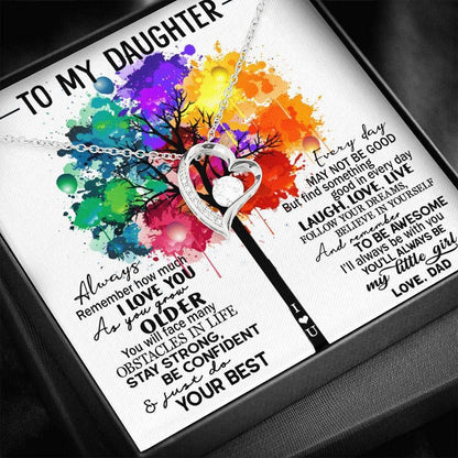 As You Grow Older Colorful Tree Forever Love Necklace Gift For Daughter