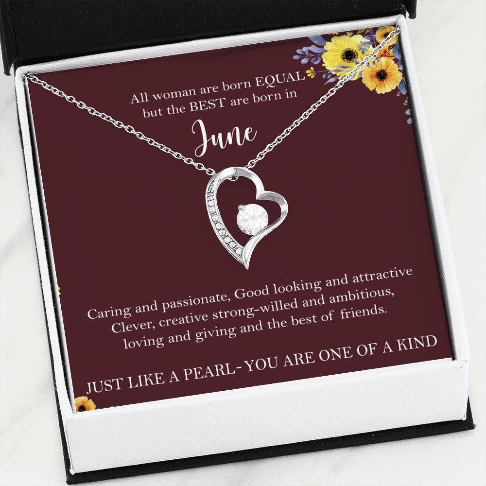 You Are One Of A Kind Forever Love Necklace June Birthday Gift For Women