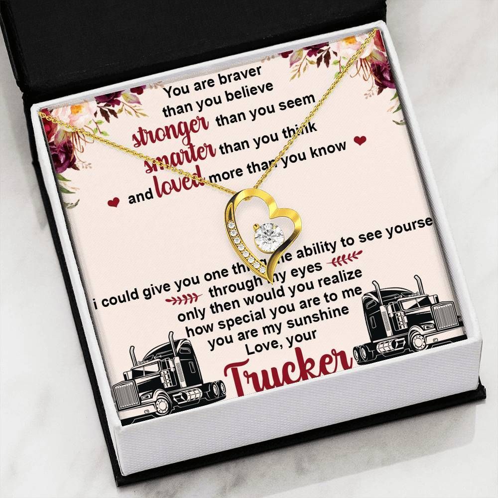 If I Could Give You One Thing Light Pink Forever Love Necklace Gift For Trucker