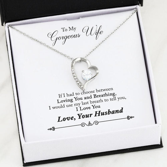 Loving You And Breathing Forever Love Necklace Gift For Wife