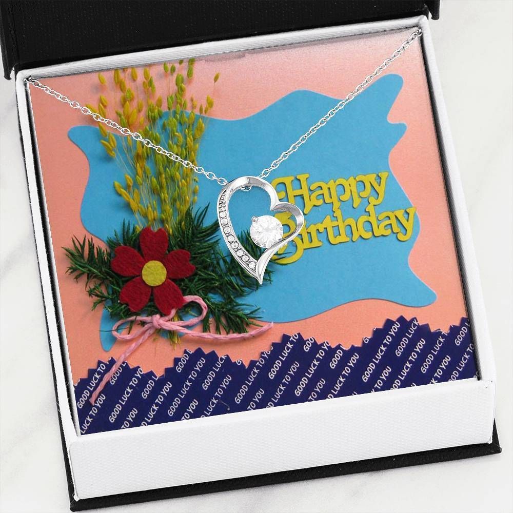 Happy Birthday Bouquet Of Flowers Forever Love Necklace Gift For Women