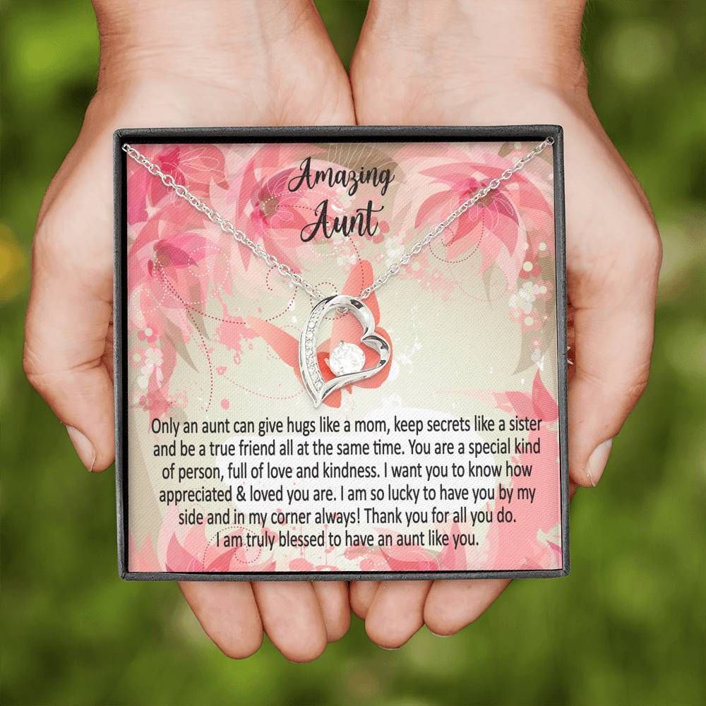 Only An Aunt Can Give Hugs Like A Mom Forever Love Necklace Gift For Aunt